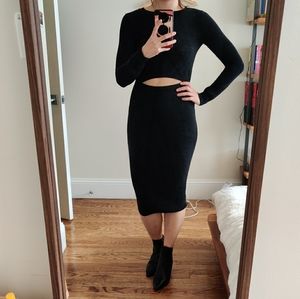 All Saints Wool Dress Fitted with Front Slip